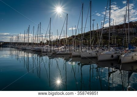 Marina Degli Aregai. Marina. Vacation Spot In Santo Stefano Al Mare. Liguria Italy.