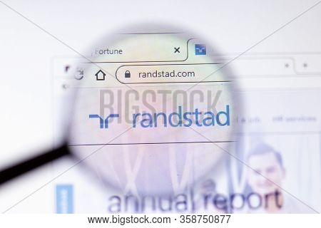 Saint Petersburg, Russia - 29 March 2020: Randstad Business Company Logo Visible On Screen. Corporat