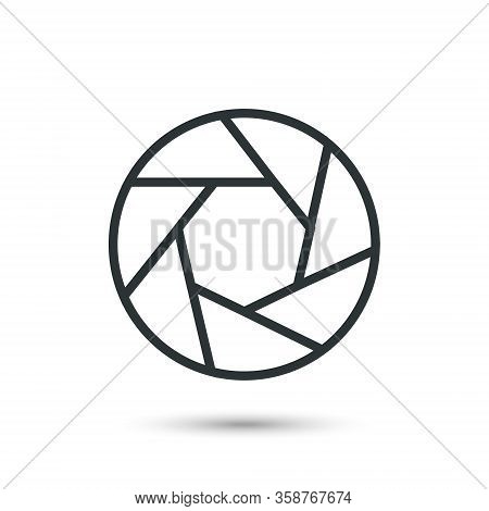Aperture Black Icon. Camera Lens Diaphragm, Vector