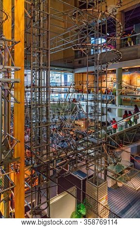 Hong Kong, China - January 20, 2016: Hong Kong Science Museum Interior View. Attraction Emulating Ph
