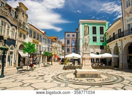 Aveiro, Portugal - June 13, 2017: Little Colorful Square In The Historic Part Of The City Aveiro