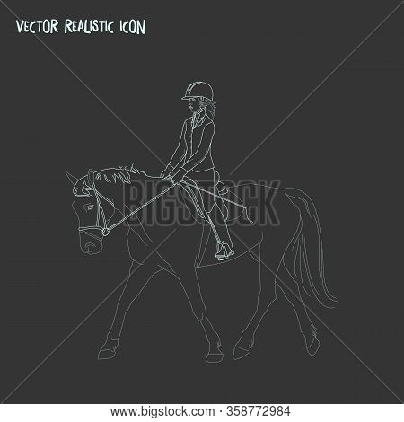 Horse Riding Icon Line Element. Vector Illustration Of Horse Riding Icon Line Isolated On Clean Back