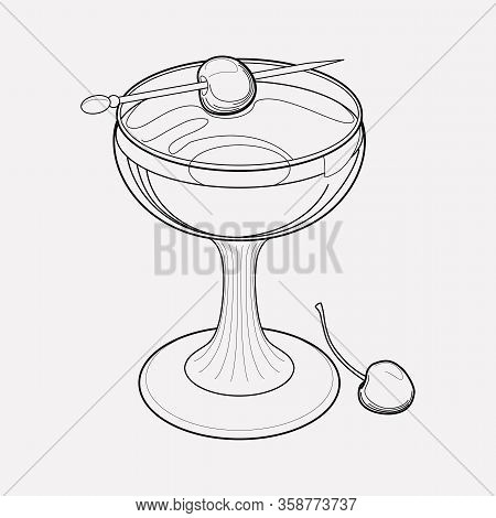 Manhattan Cocktail Icon Line Element. Vector Illustration Of Manhattan Cocktail Icon Line Isolated O