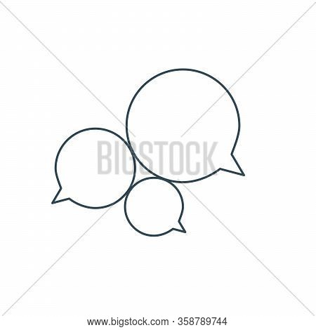 Three Linear Chat Speech Message Bubbles. Forum Icon. Communication Concept. Stock Vector Illustrati