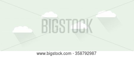 Flat Design Clouds. Set. Flat Shadows. Vector Illustration