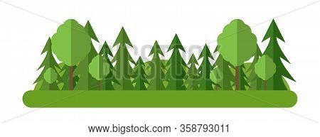 Vector Flat Illustrations. Abstract Forest. Forest View. Trees