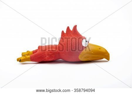 Funny Squeaky Dog Toy On White Background