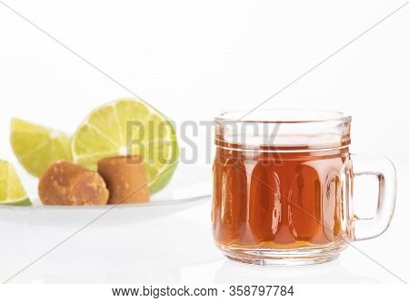 Fresh Homemade Aguapanela, Agua De Panela Or Aguadulce, A Popular Latin American Sweet Drink Made Of