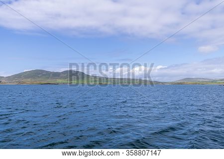 Beautiful Aerial View Of Beginish Island. Locations Worth Visiting On The Wild Atlantic Way. Scenic 