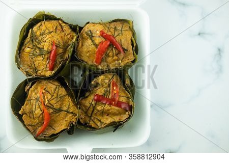 Thai Steamed Curried Fish (hor Mok Pla) In Foam Box. Thai Traditional Food Style