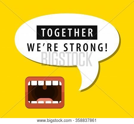 Human Mouth With Important Message Speech Bubble. Loudspeaker. Banner For Business, Marketing And Ad