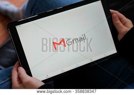 Bordeaux , Aquitaine / France - 11 30 2019 : Gmail Tablet Screen Application Free E-mail Service By 