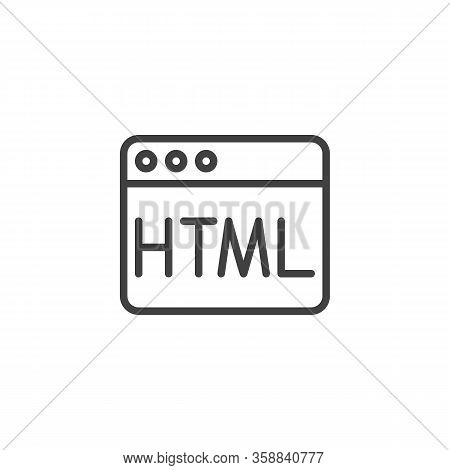 Html Code Line Icon. Programming And Coding Linear Style Sign For Mobile Concept And Web Design. Web