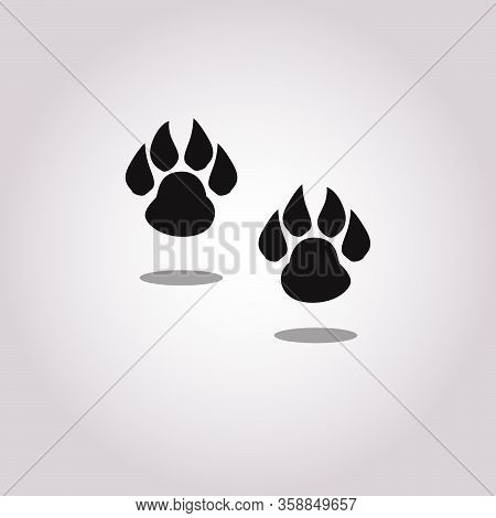 A Pair Of Traces From The Paws Of A Wild Animal.vector Illustration