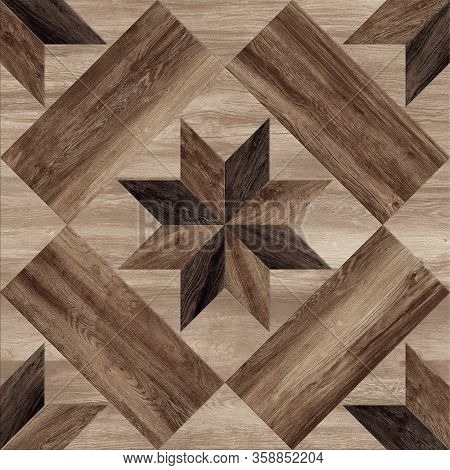 Flower Shape Pattern Decorative Floor And Wall Wooden Tile