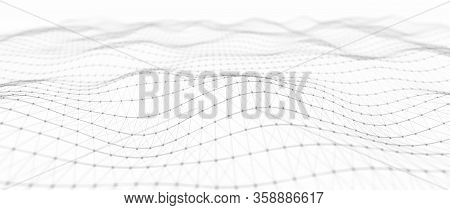 Abstract Digital Background. Network Connection Structure. Big Data. Futuristic Abstract Wave. 3D Re