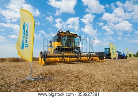 Nastasiv,ternopil,ukraine - July 25, 2019: Presentation Of Agricultural Technology - New Holland, Co