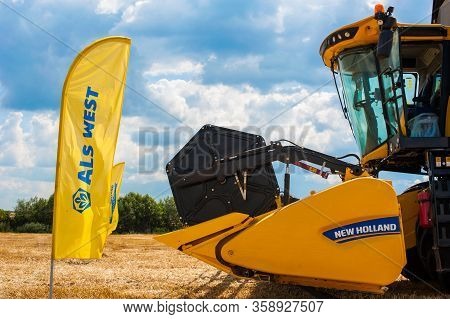 Nastasiv,ternopil,ukraine - July 25, 2019: Presentation Of Agricultural Technology - New Holland Agr