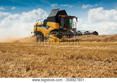 Nastasiv,ternopil,ukraine - July 25, 2019: Presentation Of Agricultural Technology - New Holland, Co