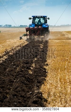 Nastasiv,ternopil,ukraine - July 25, 2019: Presentation Of Agricultural Technology - New Holland, Ne