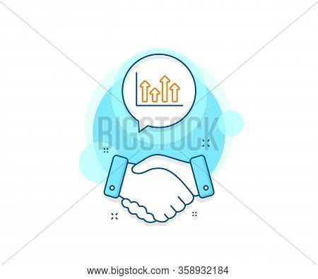 Financial Graph Sign. Handshake Deal Complex Icon. Growth Chart Line Icon. Upper Arrows Symbol. Busi