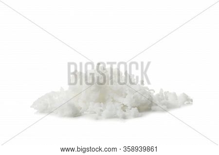 Сoconut Flakes Isolated On White Background. Tropical Fruit