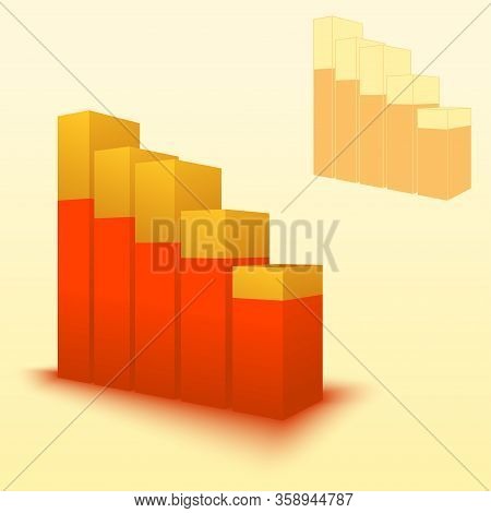 3d Bar Chart, Bar Graph Element. Editable Vector Graphics. Illustration For Business, Finance, Growt