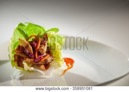 Crisp Fresh Roasted Vegetables Wrapped In Lettuce