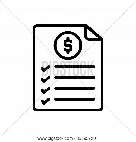 Black Line Icon For Statement Declaration Description Detail Report Affidavit Presentation Report Te