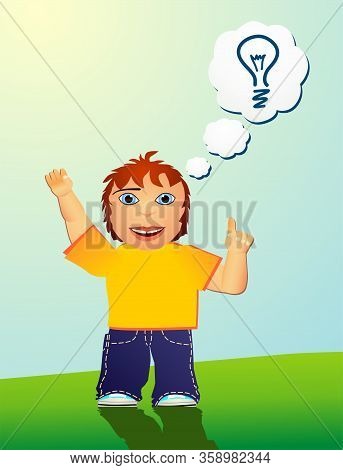 Little Boy Who Just Has An Idea