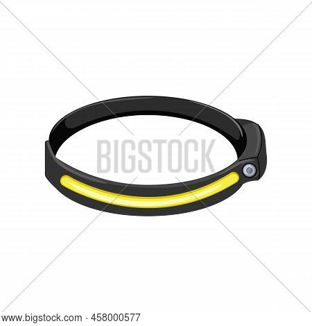 Hiiking Headlamp Flashlight Cartoon. Hiiking Headlamp Flashlight Sign. Isolated Symbol Vector Illust