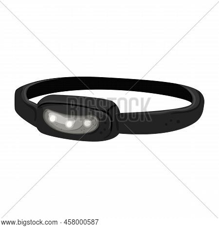 Lamp Headlamp Flashlight Cartoon. Lamp Headlamp Flashlight Sign. Isolated Symbol Vector Illustration