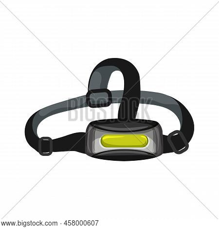 Light Headlamp Flashlight Cartoon. Light Headlamp Flashlight Sign. Isolated Symbol Vector Illustrati