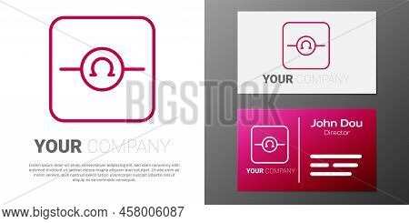 Logotype Line Ohmmeter Icon Isolated On White Background. Logo Design Template Element. Vector