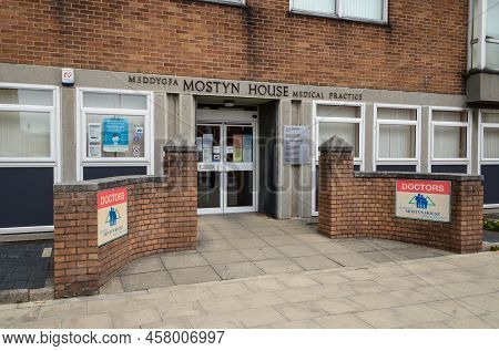 Llandudno, Uk: Apr 10, 2022: Mostyn House Medical Practice Is Located On Mostyn Broadway. It First O