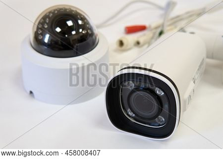 Security System With Cctv Cameras. Equipment For Video Surveillance. Good For A Security Engineering