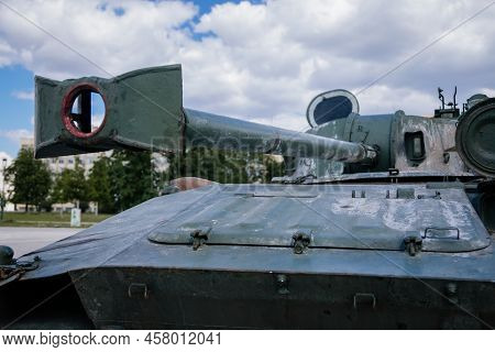 Prague, Czech Republic, 11 July 2022: Exhibition Of Russian Invasion Weapons Destroyed By Ukrainian 