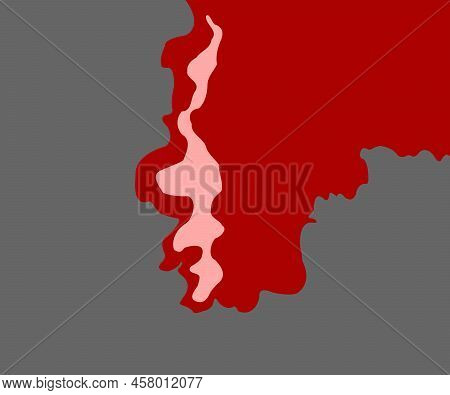 Red Paint Spilled On The Floor. Vector