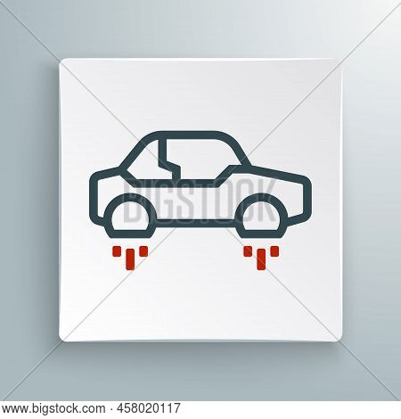 Line Fantastic Flying Car Icon Isolated On White Background. Hover Car Future Technology Future Tran