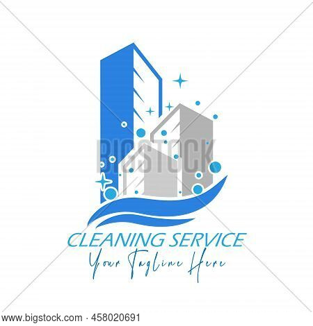 Cleaning. Vector Template Of A Logo, Sticker Or Brand. Flat Style