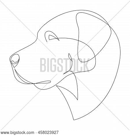 Continuous Line Anatolian Shepherd. Single Line Minimal Style Dog Vector Illustration. Portrait.