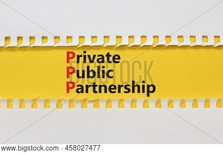 Ppp Private Public Partnership Symbol. Concept Words Ppp Private Public Partnership On Yellow Paper 