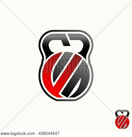 Simple And Unique Letter Or Word Fs Sport Font On Barbell Or Dumbbell Image Graphic Icon Logo Design