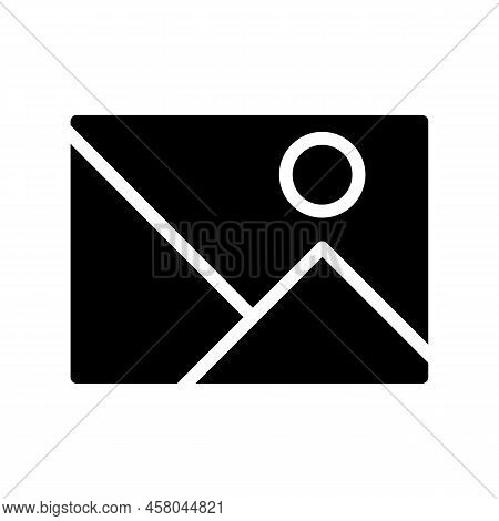 Gallery Button Black Glyph Icon. Add Picture To Website. Online Business Process. Visual Content Mak