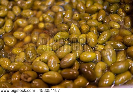 Various Olives At A Farmers' Market In Haif