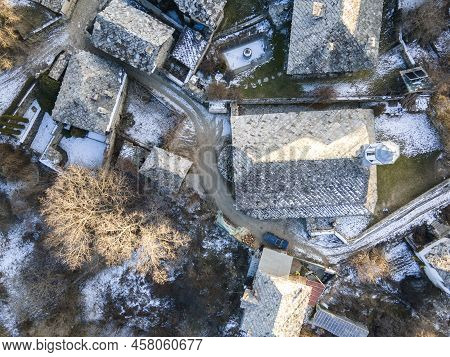 Aerial View Of Village Of Dolen, Blagoevgrad Region, Bulgaria