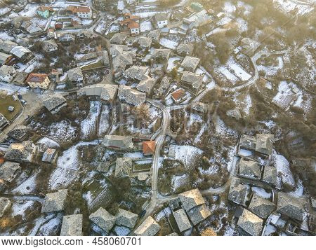 Aerial View Of Village Of Dolen, Blagoevgrad Region, Bulgaria