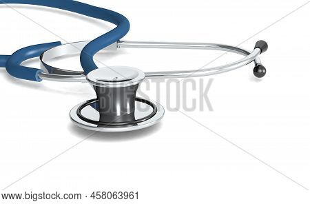 Medical Used Stethscope Isolated On White Background, 3d Rendering