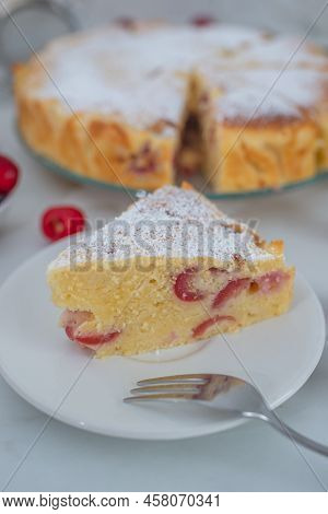 Sweet Home Made Cherry Vanilla Ricotta Cake