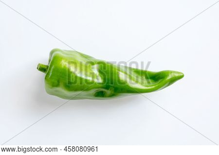 Sweet Green `corno Di Toro` Pepper Isolated On White